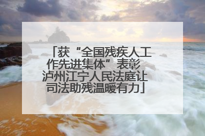 获“全国残疾人工作先进集体”表彰 泸州江宁人民法庭让司法助残温暖有力