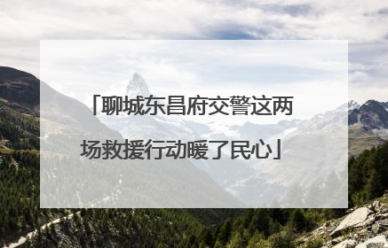 聊城东昌府交警这两场救援行动暖了民心