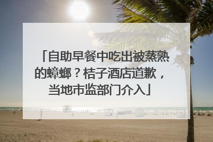 自助早餐中吃出被蒸熟的蟑螂？桔子酒店道歉，当地市监部门介入