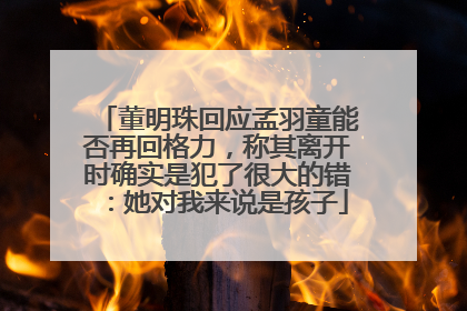 董明珠回应孟羽童能否再回格力，称其离开时确实是犯了很大的错：她对我来说是孩子