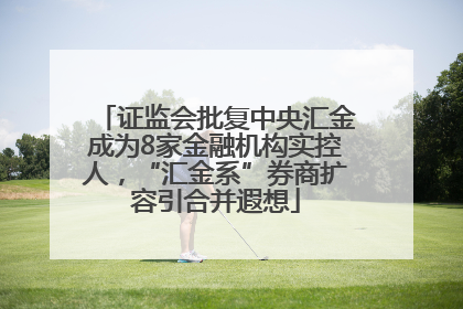 证监会批复中央汇金成为8家金融机构实控人，“汇金系”券商扩容引合并遐想