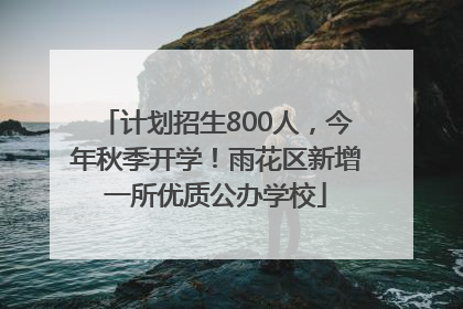 计划招生800人，今年秋季开学！雨花区新增一所优质公办学校