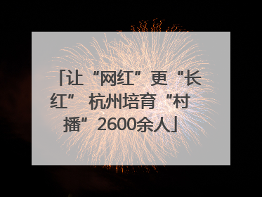 让“网红”更“长红” 杭州培育“村播”2600余人
