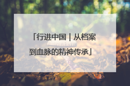行进中国｜从档案到血脉的精神传承