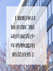 襄阳米庄镇多部门联动开展青少年药物滥用防范宣传