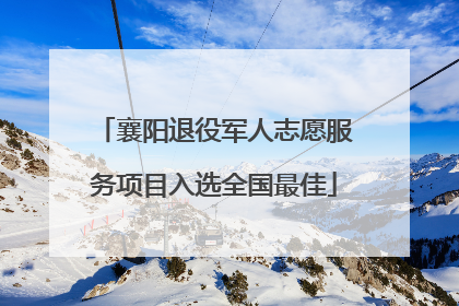 襄阳退役军人志愿服务项目入选全国最佳