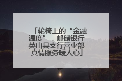 轮椅上的“金融温度”，邮储银行英山县支行营业部真情服务暖人心