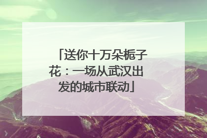 送你十万朵栀子花：一场从武汉出发的城市联动