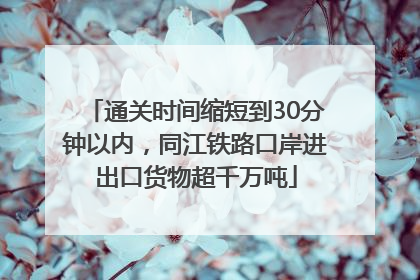 通关时间缩短到30分钟以内，同江铁路口岸进出口货物超千万吨