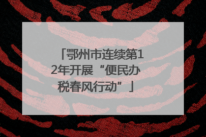 鄂州市连续第12年开展“便民办税春风行动”