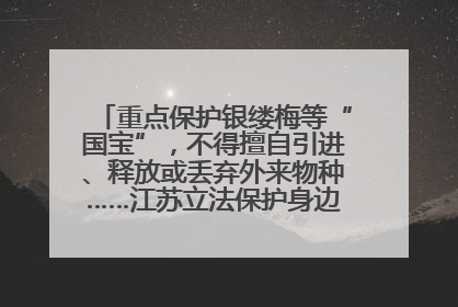 重点保护银缕梅等“国宝”，不得擅自引进、释放或丢弃外来物种……江苏立法保护身边的生物“朋友圈”