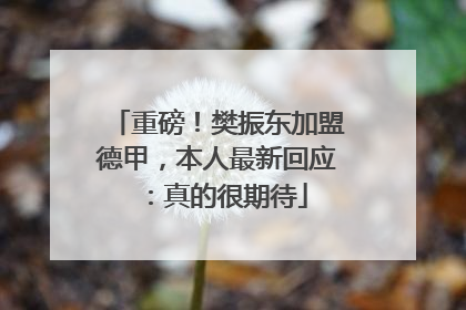 重磅！樊振东加盟德甲，本人最新回应：真的很期待