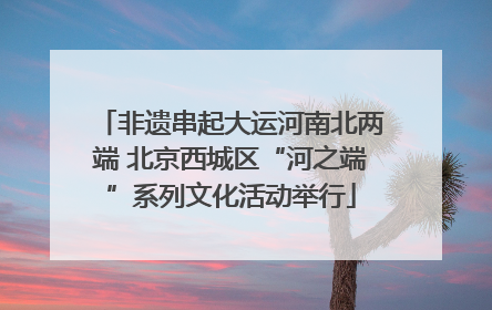 非遗串起大运河南北两端 北京西城区“河之端”系列文化活动举行