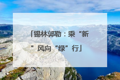 锡林郭勒：乘“新”风向“绿”行