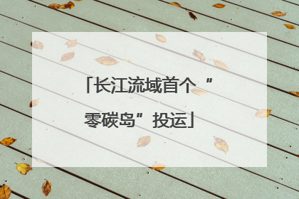 长江流域首个“零碳岛”投运