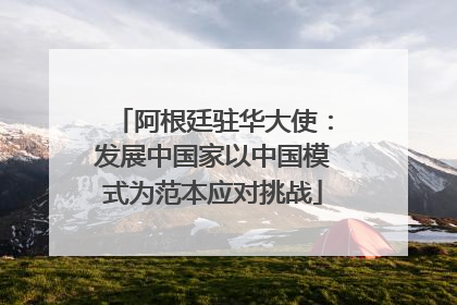 阿根廷驻华大使：发展中国家以中国模式为范本应对挑战