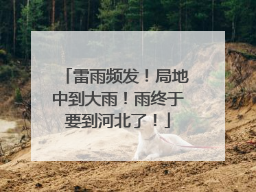 雷雨频发！局地中到大雨！雨终于要到河北了！