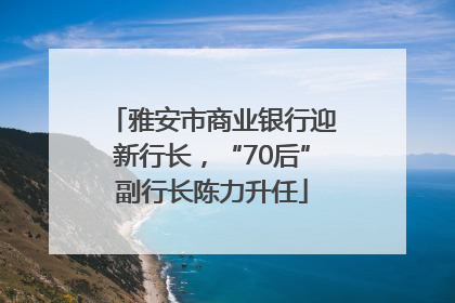 雅安市商业银行迎新行长，“70后”副行长陈力升任