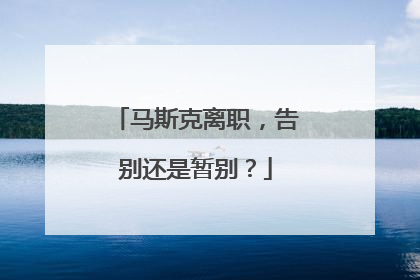马斯克离职，告别还是暂别？