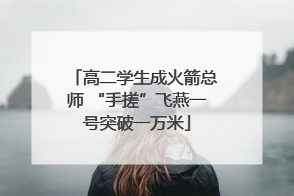 高二学生成火箭总师 “手搓”飞燕一号突破一万米