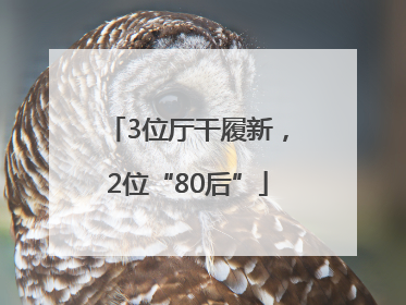 3位厅干履新，2位“80后”