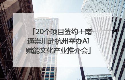 20个项目签约！南通崇川赴杭州举办AI赋能文化产业推介会