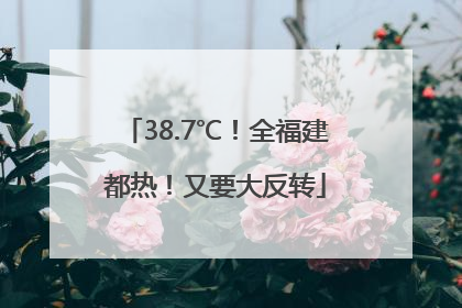 38.7℃！全福建都热！又要大反转