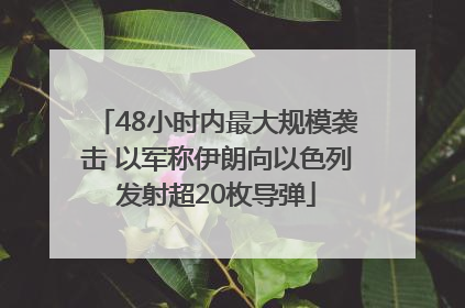 48小时内最大规模袭击 以军称伊朗向以色列发射超20枚导弹