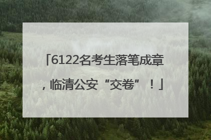 6122名考生落笔成章，临清公安“交卷”！
