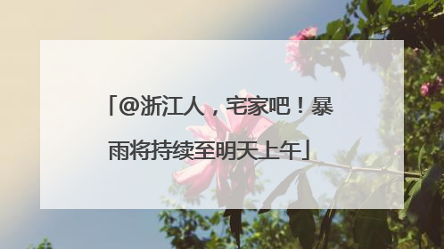 @浙江人，宅家吧！暴雨将持续至明天上午